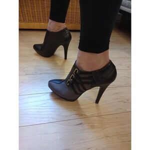 Hot STELLA MCCARTNEY ANKLE BROWN 5" Heel Narrow BOOTie Elastic Sz IT 40 Fits‎ 8